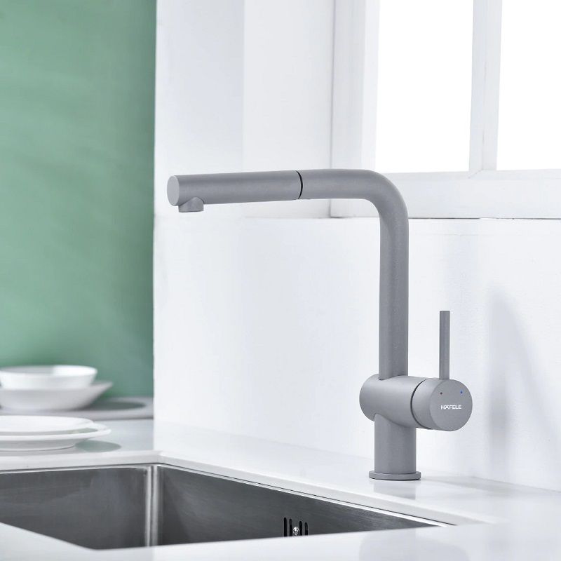 Vòi bếp rút kéo màu xám Hafele HT21-GH1P250 577.55.590